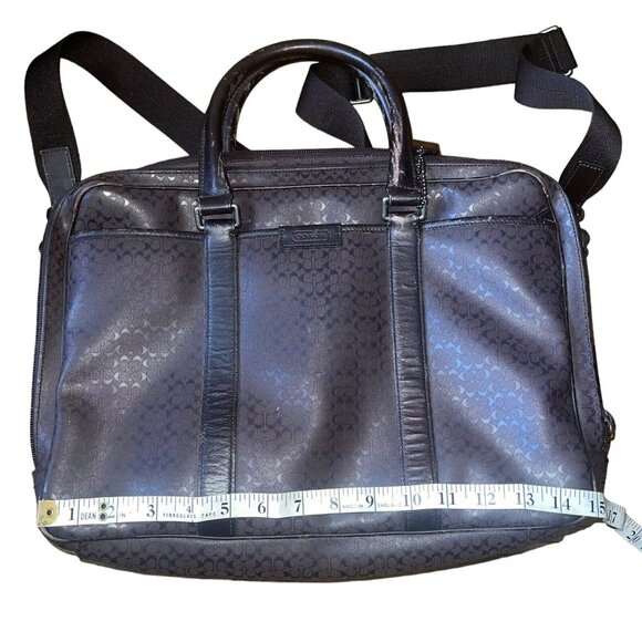 Coach Briefcase Brown CC Monogram Print Leather Messenger Bag Mens Women’s - Picture 16 of 16